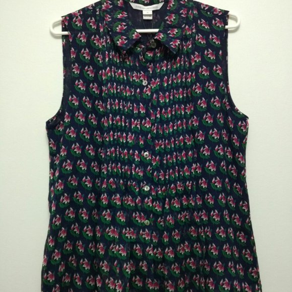 DIANE VON FURSTENBERG Blakely Floral Print Pintuck - Picture 3 of 11